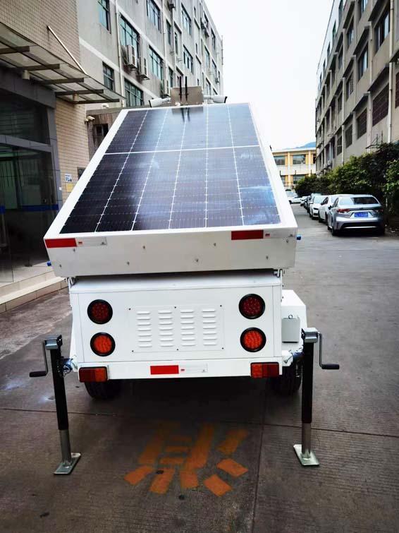 Solar CCTV Tower Solar Camera Trailer With 7m Electric Mast For Outdoor ...