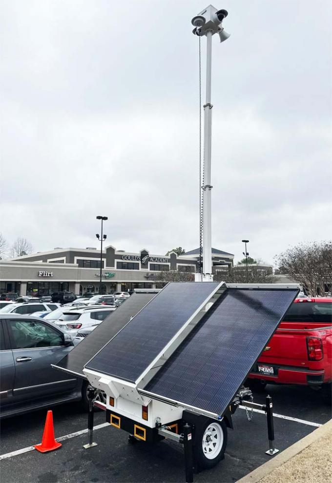 Cctv Camera Security Trailer With 3*400W Solar Panels For Temporary ...