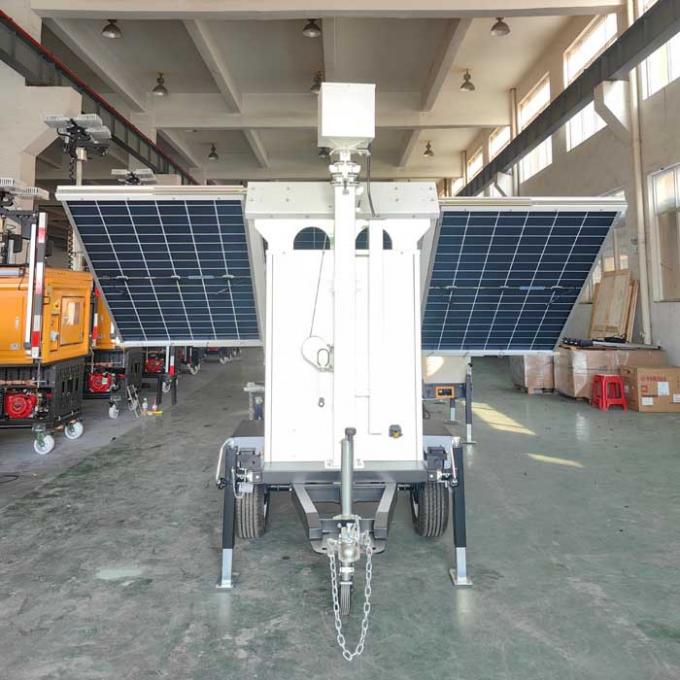Cctv Camera Security Trailer With 3*400W Solar Panels For Temporary ...