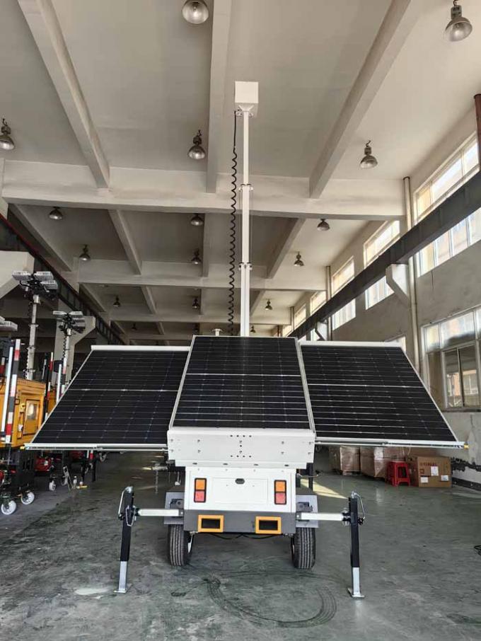 Cctv Camera Security Trailer With 3*400W Solar Panels For Temporary ...