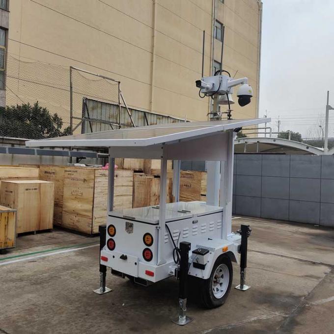 Mobile Solar CCTV Trailer With Remote Monitoring For Construction Sites