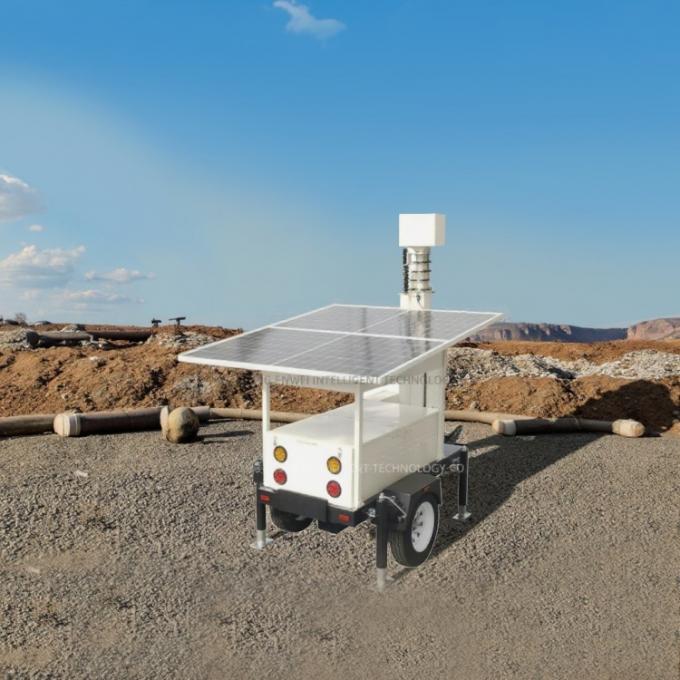 Solar CCTV Trailer With 4K Camera For Construction Site Surveillance ...