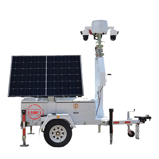 Mobile Solar Powered Surveillance Units CCTV Tower Solar Trailer ...