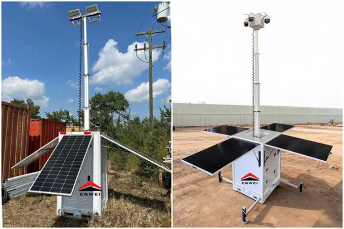 Solar Powered Mobile CCTV Surveillance Tower for Construction Site ...