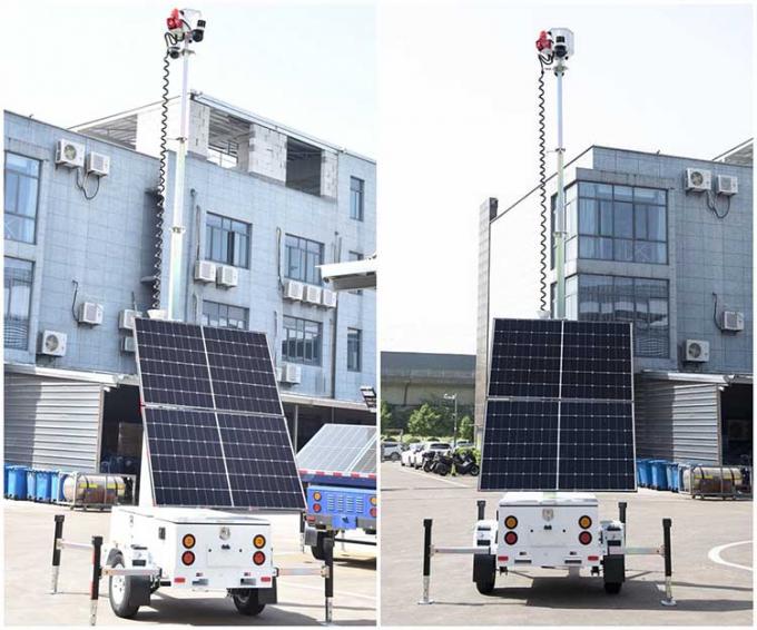 Off-Grid Mobile CCTV Trailers With Two Solar Panels For Temporary Sites