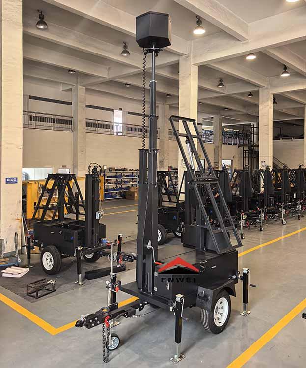 Off-Grid Mobile CCTV Trailers With Two Solar Panels For Temporary Sites