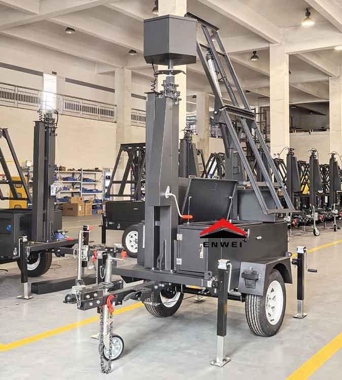 Off-Grid Mobile CCTV Trailers With Two Solar Panels For Temporary Sites
