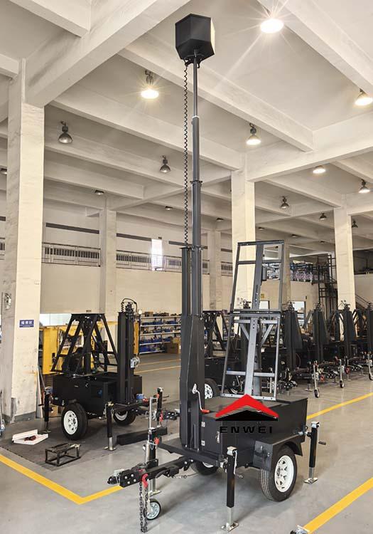 Off-Grid Mobile CCTV Trailers With Two Solar Panels For Temporary Sites