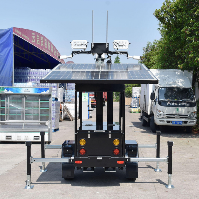 Solar Camera Trailer 2*435W Panels 6M Mast Mobile CCTV Surveillance ...