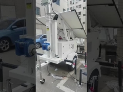 Security camera trailer for open pit mining monitoring