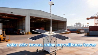 solar surveillance tower for construction sites