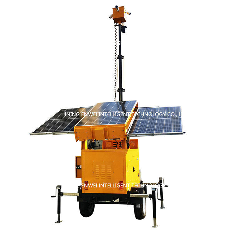 Mobile Solar Power Camera CCTV Trailer Portable Surveillance Towers For ...