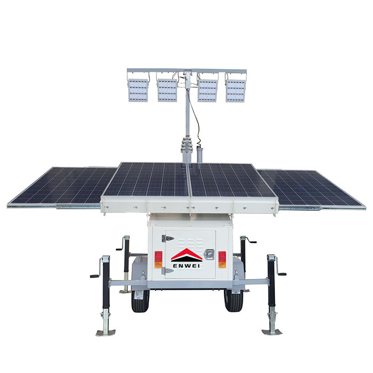 All-Day Use Solar Power Panels Led Lighting Trailers For Temporary Site ...