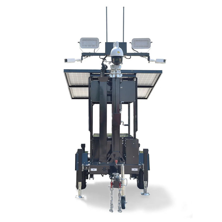 Panel Tower Light Solar Lighting Tower With 6m Electric Mast 2*420W Solar Panels For ...