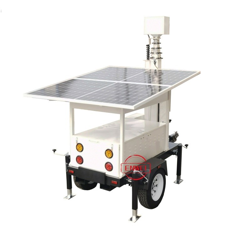Solar CCTV Trailer With 4K Camera For Construction Site Surveillance ...