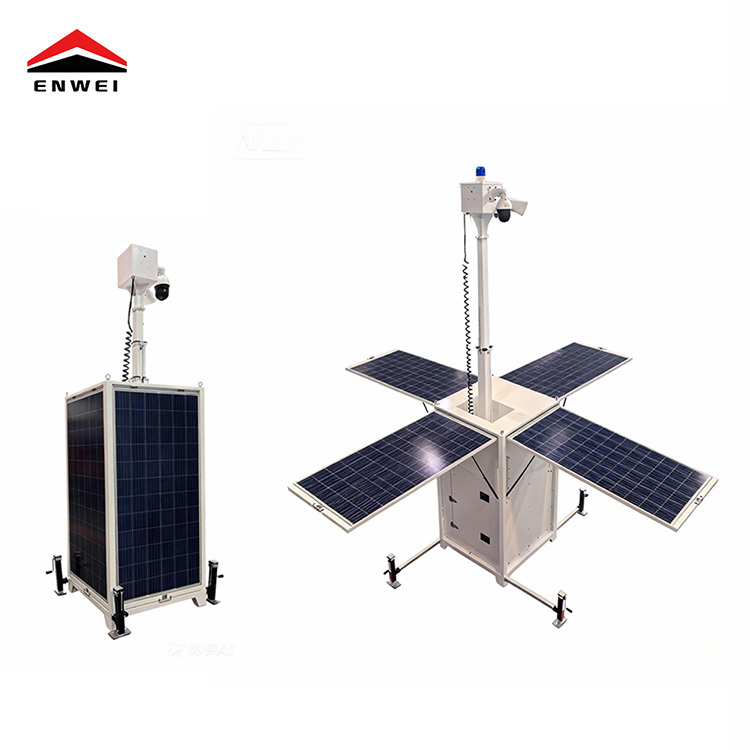 Mobile CCTV Tower Rapid Deployment Solar Cctv Tower With Four 350W ...