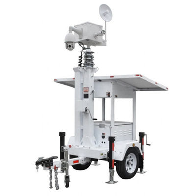 Mobile Solar Surveillance Trailer Security camera trailer For Construction Works