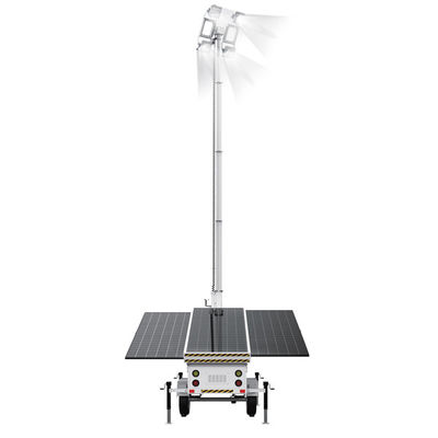 Portable Solar Light Tower With 400W LED Lamps 3*460W Solar Panel For Mine Lighting