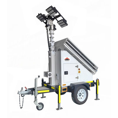 Mobile Solar Trailer Solar Light Tower With 3*400W Solar Panels 4*150W LED Lights