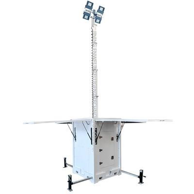 High Mast LED Portable Solar Light Tower Mobile For Parking Lot Lighting