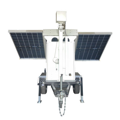 Solar Powered Mobile Surveillance CCTV Camera Trailer With 6m Manual Mast