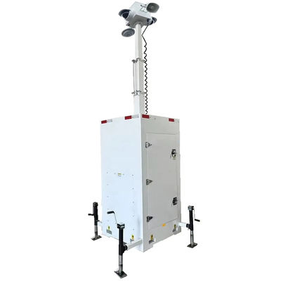 Mobile CCTV Tower Unit With 6m Manual Mast For Markets Monitoring