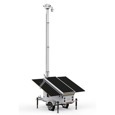 Solar Power Trailer Cold Dip Galvanized Steel Material For Construction Monitoring