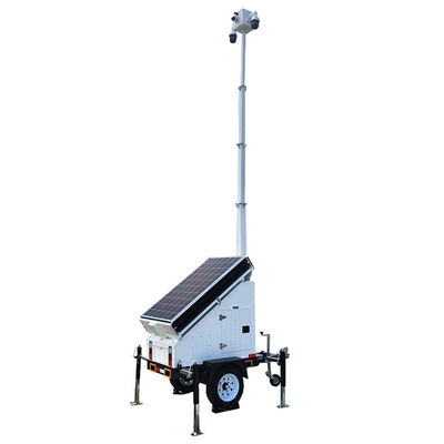 Mobile Surveillance Trailer Monocrystalline silicon Solar panel for Park monitoring