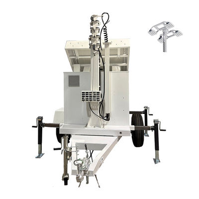 Mobile Solar High Brightness Lighting Led Tower Trailer Ip65 For Field Engineering Construction Lighting