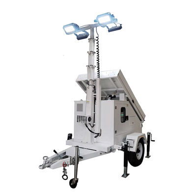 Gel Battery Solar Power Panels Omnidirectional Lighting Led Light Trailer For Field Engineering Construction Lighting