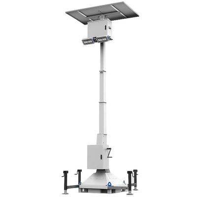 Portable Solar Led Floodlight Retractable Mast Tower For Parking Lot Lighting