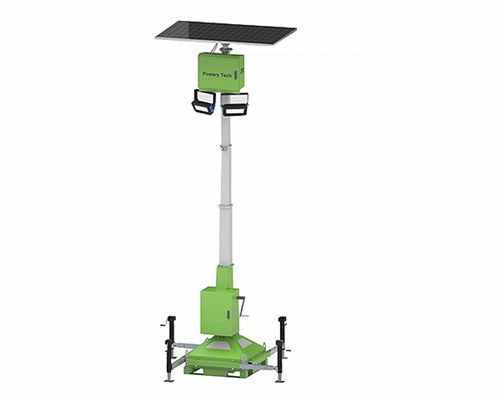 Move Monocrystalline Silicon Solar Panel Lift Working Light Tower For School Lighting