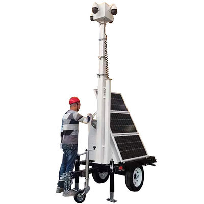 Customized Color Solar Security Surveillance 3*100 Wattage Solar Panels Small Trailer For Enterprise Park Monitoring