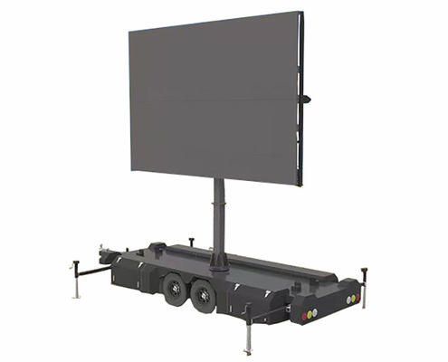 Mobile Solar Full Color Led Screen Display Hydraulic Lifting And Descending Trailer For Advertising Display