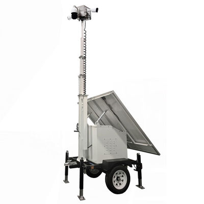 Solar CCTV Trailer Solar Power Trailer With Cameras For Remote Construction Sites