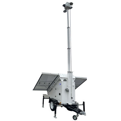 Cctv Camera Security Trailer With 3*400W Solar Panels For Temporary Construction Site