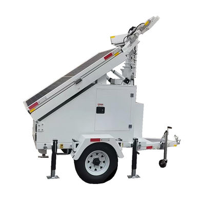 Versatility Solar Power Led Light Tower Portable Cold Dip Galvanized Trailer For Forest Night Lighting