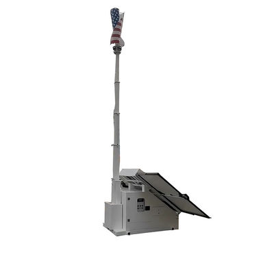 Environmental Protection And Energy Saving Solar Power Skid Trailer With Wind Turbine For Island Power Supply