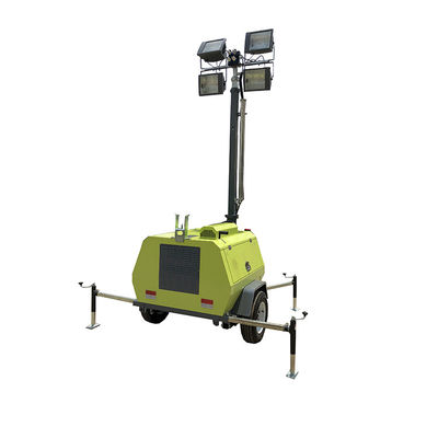 Good Lighting Effect 6KW Mobile Light Tower Diesel Energy Lighting Trailer For City Street Lighting
