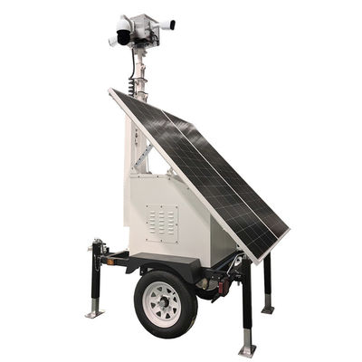 Security Camera Trailer Solar Cctv Trailer With 2*300W Solar Panels For Construction Sites