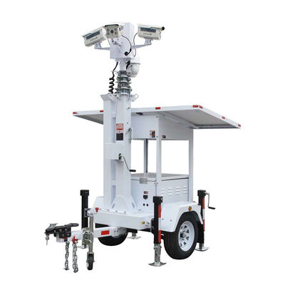 Strong Adaptability 2*420W Solar Panel Surveillance Camera Cctv Trailer For Park Monitoring