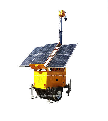 Mobile Solar Powered Camera Cctv Trailer Mounted Telescopic Mast Portable Solar Powered Camera Trailer For Public Activity Monitoring