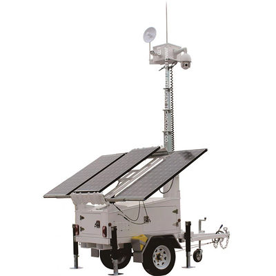 Portable Solar Power Trailer High Definition Camera Solar Cctv Towers For Road Construction Monitoring