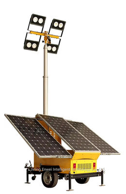 Solar Led Lighting Trailer Mounted 7 Meters Telescopic Mast For Mining Lighting