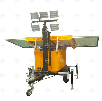Solar Floodlight Lighting Trailers With 3*460W Solar Panels For Remote Areas Lighting