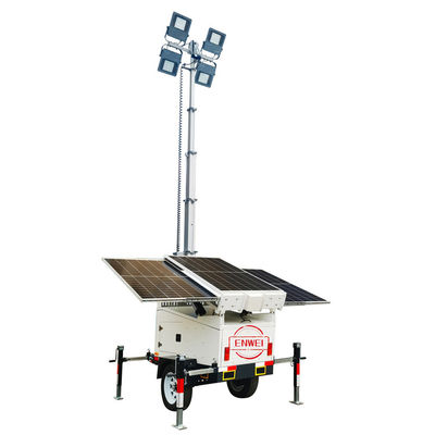 Solar Light Tower With 7m Telescopic Mast For Construction Sites Mining Sites