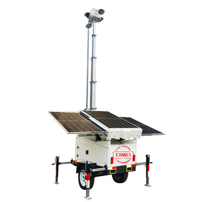 Solar Cctv Trailer With 6m Manual Mast For Constrcution Sites Monitoring