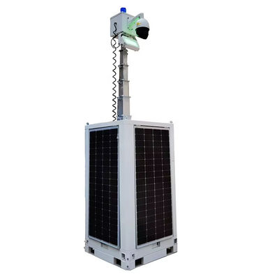 Solar Powered Security Cctv Tower Durable And Stable For Construction Site