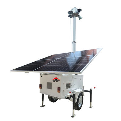 Solar Surveillance Trailer With 6m Manual Mast For Construction Site Monitoring