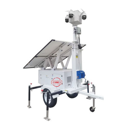 Mobile Surveillance Trailer With 6m Mast For Open Pit Mining Monitoring